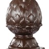 Brown Ceramic Artichoke Bookends, Square Base, Pair, 8.5"H, Decorative Bookends, Library Decor