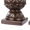 Brown Ceramic Artichoke Bookends, Square Base, Pair, 8.5"H, Decorative Bookends, Library Decor