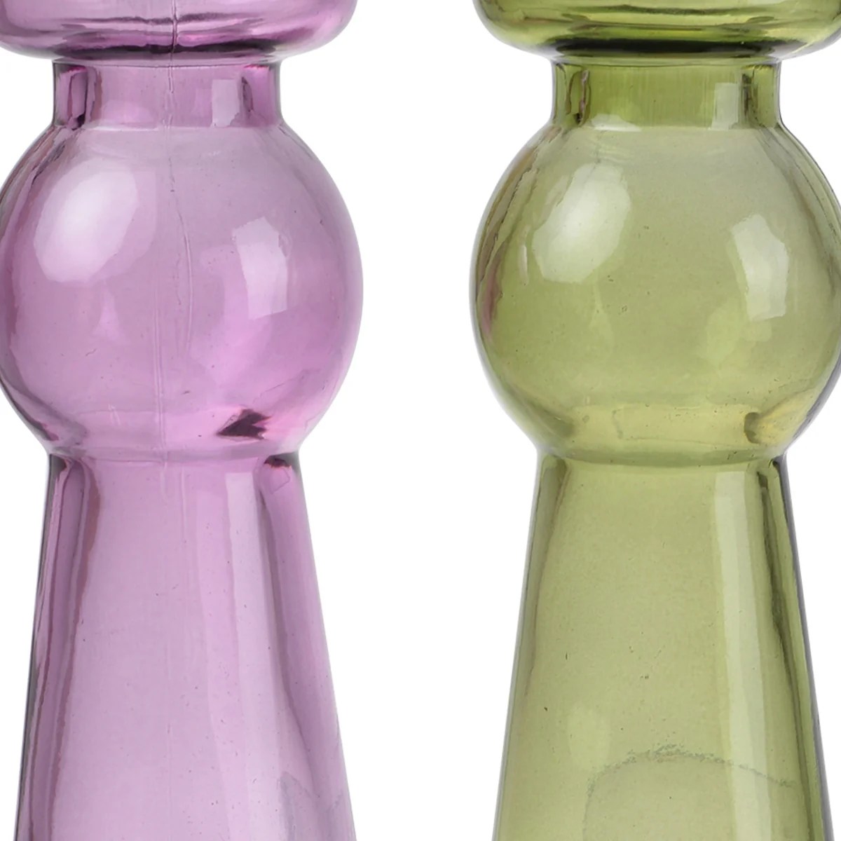 All Nested Glass Pillar Tealight Candle Holders, Set of 4, Multicolor
