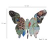 Butterfly Wall Hooks, Exotic Animal Print, Set of 4, Multicolor Wood & Metal Decorative Hooks, 12x3.3x10 Inches