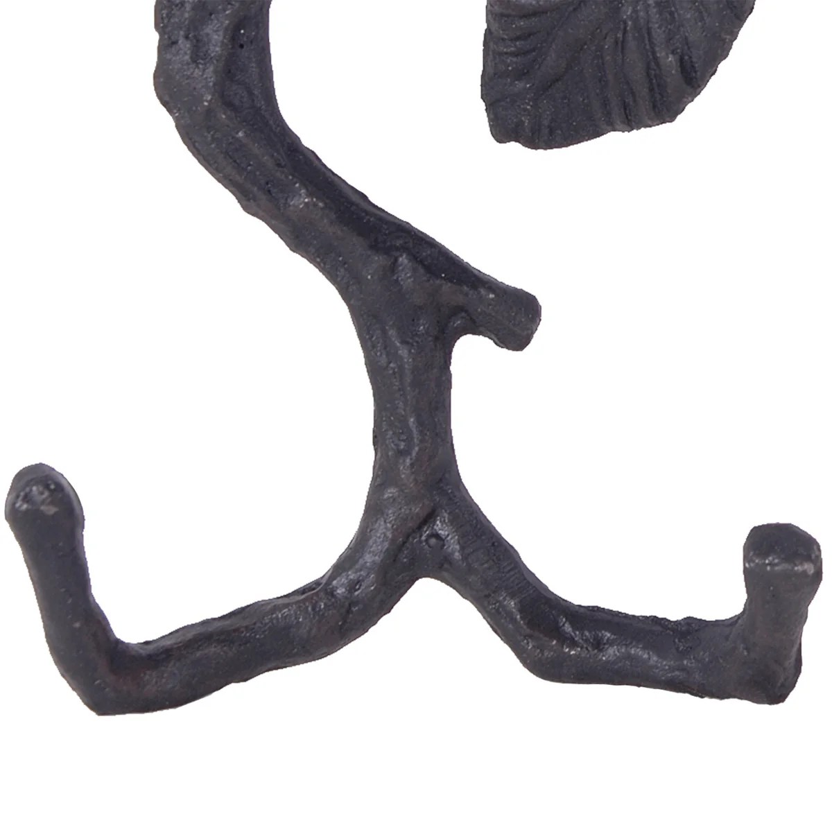 Black Wooden Branch Wall Hooks - Set of 2, Keyhole Hanging, Indoor/Outdoor, 7.5"H