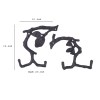 Black Wooden Branch Wall Hooks - Set of 2, Keyhole Hanging, Indoor/Outdoor, 7.5"H