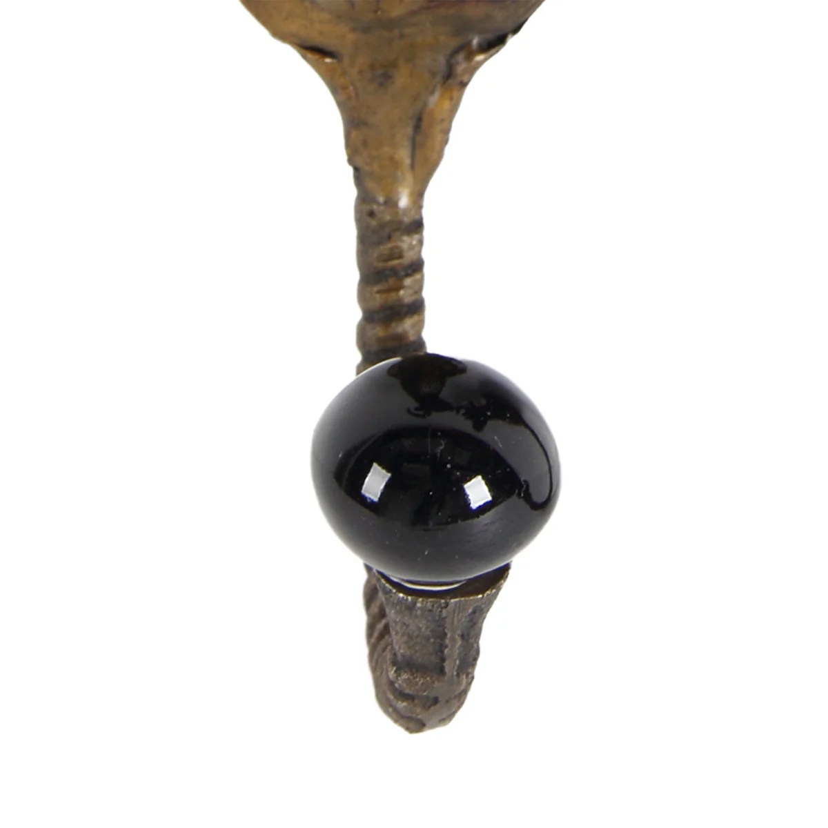 Gold Metal Sheep Head Wall Hooks with Crystal Balls - Vintage Antique Style Wall Decor Set of 2