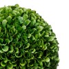 8.5" Faux Boxwood Topiary Ball - Green Plastic & Foam Decorative Sphere for Tabletop or Wall Hanging - Lightweight with Wire