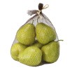 6 Artificial Green Pears in Net Bag - Realistic Plastic Fruit Decor for Dining Table, Kitchen, Home - 7x7x7 Inches