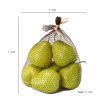 6 Artificial Green Pears in Net Bag - Realistic Plastic Fruit Decor for Dining Table, Kitchen, Home - 7x7x7 Inches