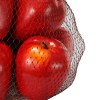 Red Artificial Apples in Net Bag - 6 Pack Plastic Fake Fruit Decorative Bowl Filler Home Kitchen Tabletop Decor 8x8x5 Inches