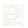 Gold Metal Wall Decor, Geometric Square Frame, Contemporary Home Accent, 30x30 Inch