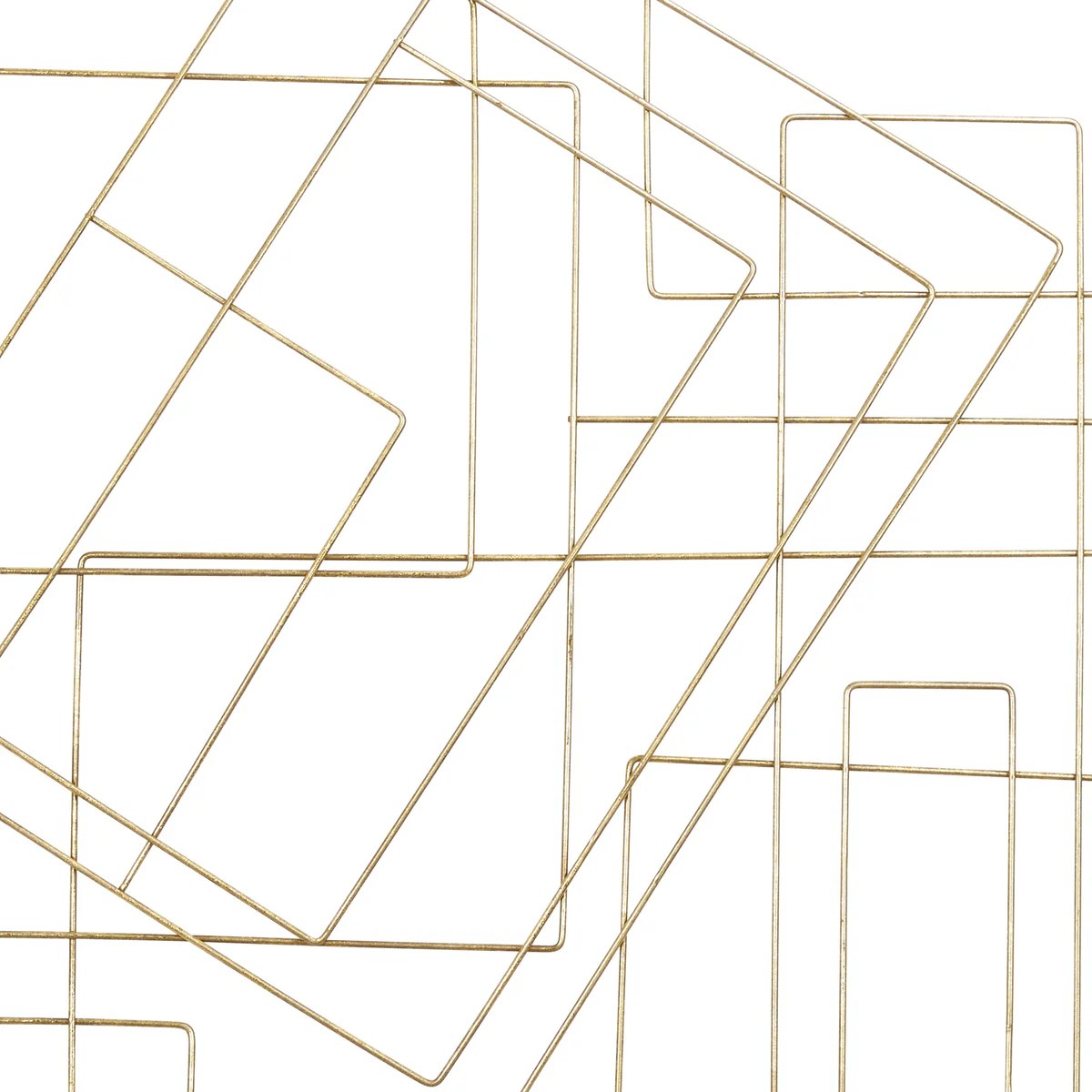 Gold Metal Wall Decor, Geometric Square Frame, Contemporary Home Accent, 30x30 Inch