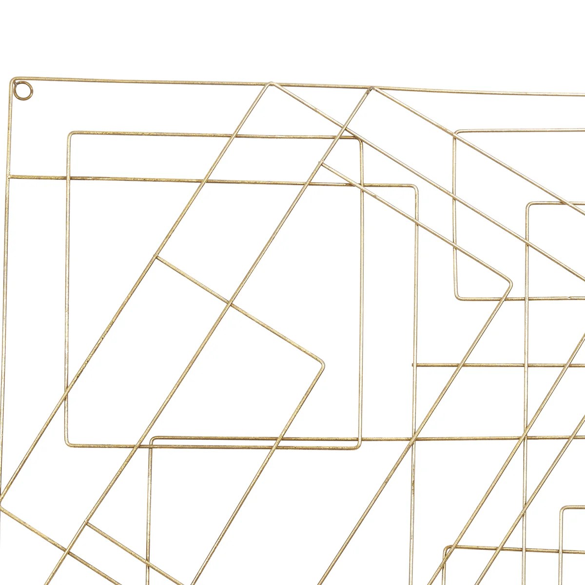Gold Metal Wall Decor, Geometric Square Frame, Contemporary Home Accent, 30x30 Inch
