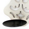 White Wooden Cross Candle Holder with Scrolled Engravings - Wall Mounted, Traditional Style, 11.25"H