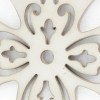 White Wooden Cross Candle Holder with Scrolled Engravings - Wall Mounted, Traditional Style, 11.25"H