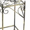 Industrial Black Metal Plant Stand with Gold Accents & Lattice Square Top - 20.5"H