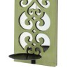 Quatrefoil Mirror Candle Holder, Green Wooden Tealight Holder, Floral Lattice Pattern, Decorative Home Decor, Tabletop Candle Stand