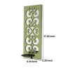 Quatrefoil Mirror Candle Holder, Green Wooden Tealight Holder, Floral Lattice Pattern, Decorative Home Decor, Tabletop Candle Stand