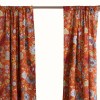 Floral Window Panel Set, 84x42 Inch Polyester Curtains with Tiebacks, Machine Washable, Lined for Privacy, Rod Pocket