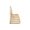 Rattan Farmhouse Wall Decor Tray, Brown, Semi-Circular Accents, 15x7x27 Inches, Hanging Shelf, Lattice Design