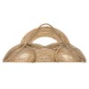 Rattan Farmhouse Wall Decor Tray, Brown, Semi-Circular Accents, 15x7x27 Inches, Hanging Shelf, Lattice Design