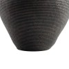 Dale 12" Brown Polyresin Vase - Round, Ribbed, Antique, Decorative Tabletop Accent