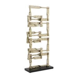Jodie Gold Metal Accent Decor Stacked Squares Modern Geometric Ornament 27" Tall