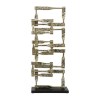 Jodie Gold Metal Accent Decor Stacked Squares Modern Geometric Ornament 27" Tall