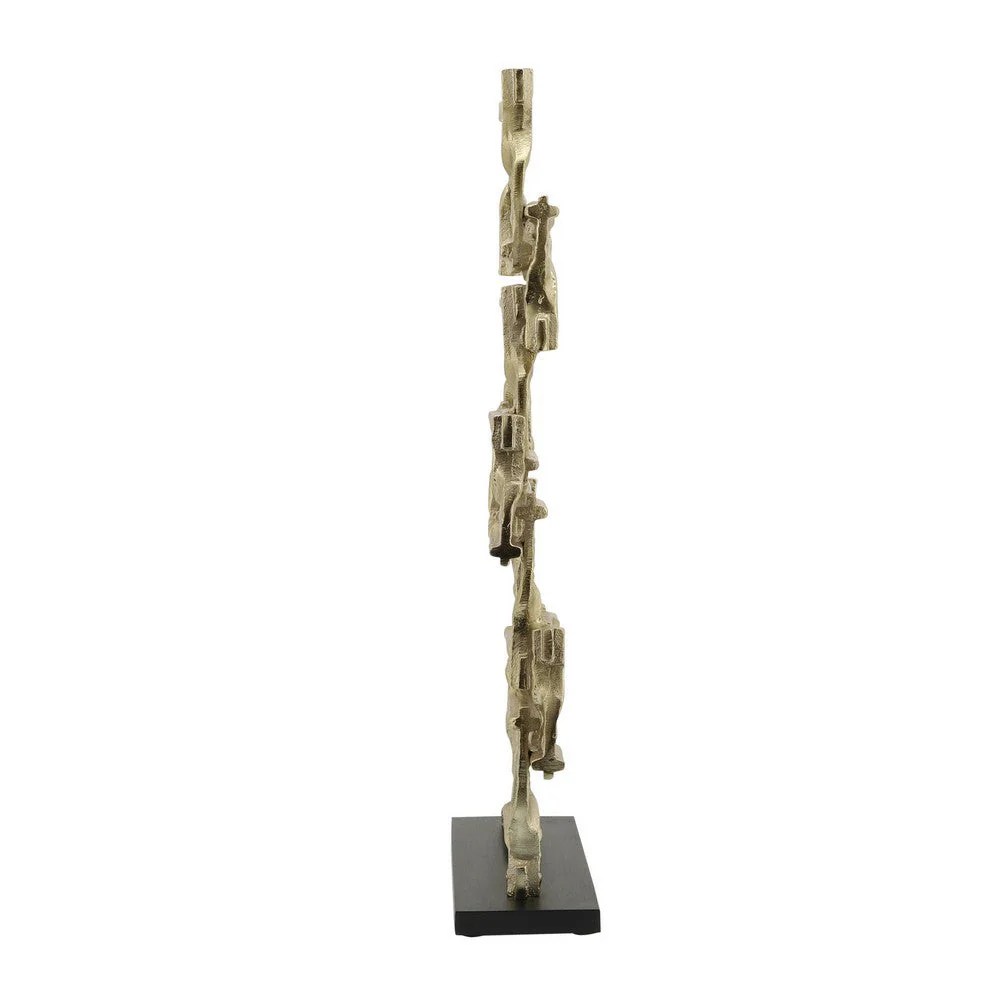 Jodie Gold Metal Accent Decor Stacked Squares Modern Geometric Ornament 27" Tall