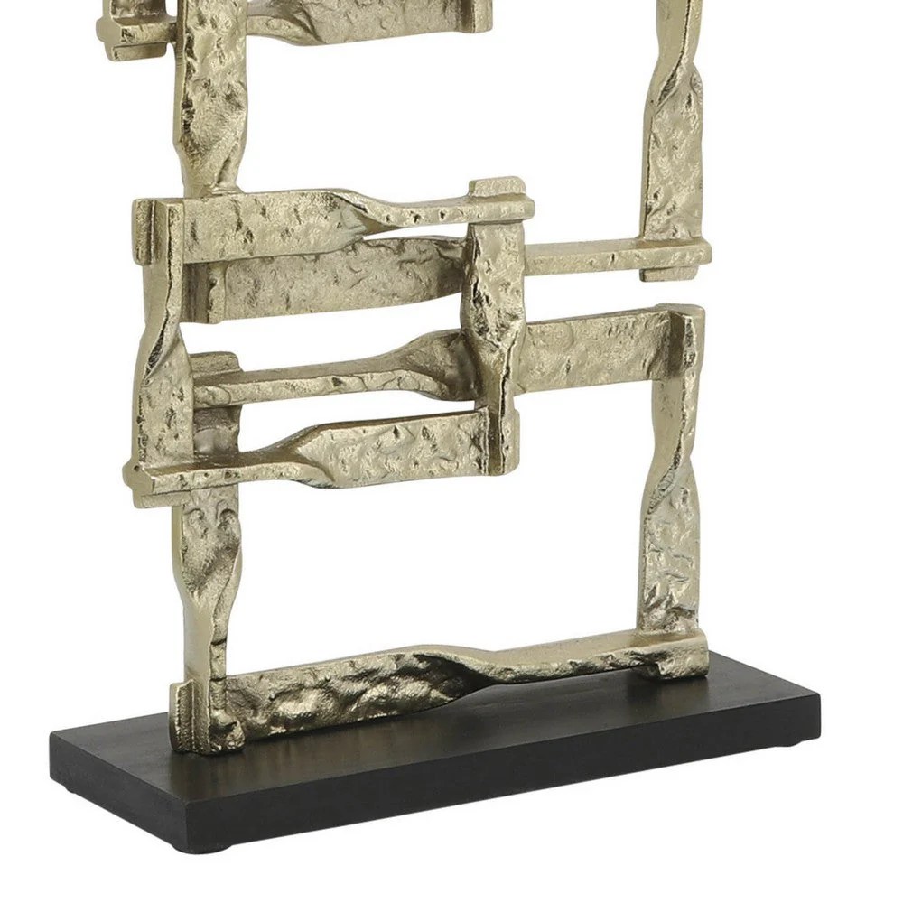 Jodie Gold Metal Accent Decor Stacked Squares Modern Geometric Ornament 27" Tall