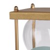 Gold Blue 30 Minute Hourglass Timer with Stand - Metal Glass Wood Leather Desk Decor Accent