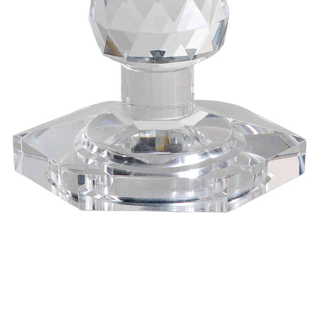 7 Inch Clear Crystal Glass Candle Holder - Elegant Pillar Holder for Home Decor, Tabletop Accent, Modern & Contemporary Style