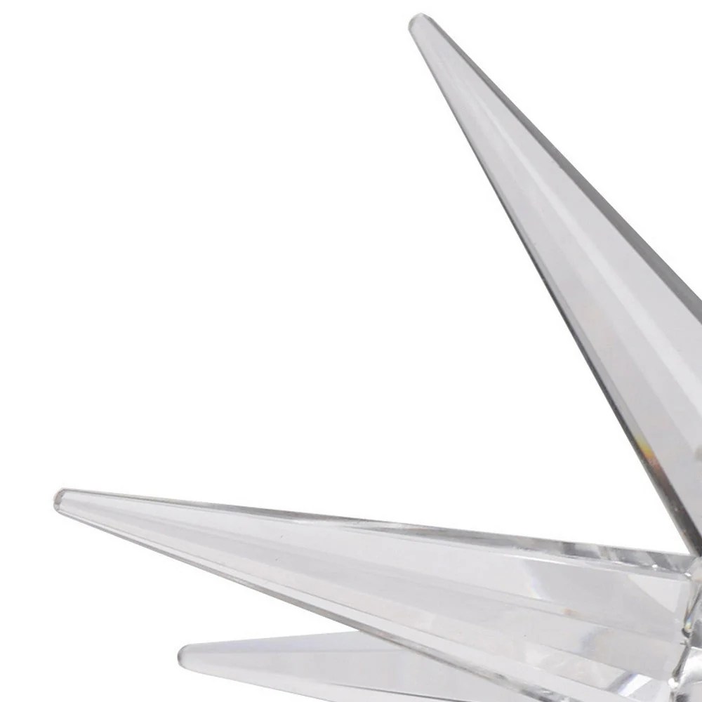 8 Inch Clear Glass Star Accent Decor - Elegant Crystal Tabletop Decoration - Modern Home Decor