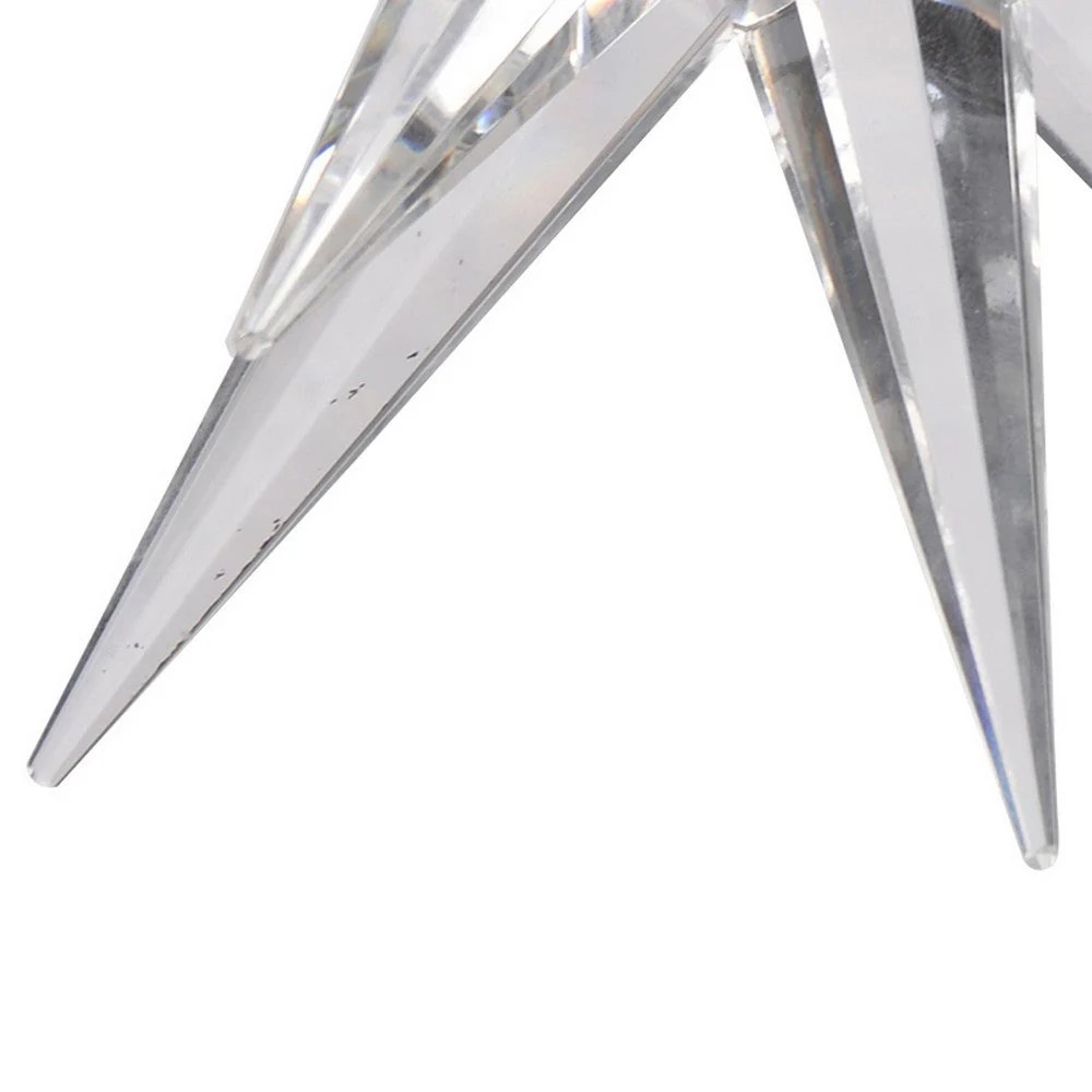 8 Inch Clear Glass Star Accent Decor - Elegant Crystal Tabletop Decoration - Modern Home Decor