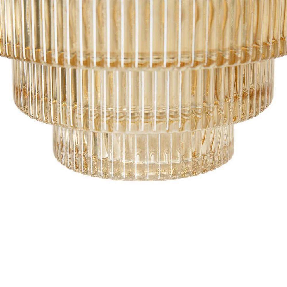 Rae Glass Vases Set of 2, Geometric Amber Yellow & Clear, Modern Table Decor, Elegant Home Accent, Contemporary Vase Set, 6.7"H