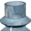 Rae Glass Vases Set of 2 - Tall Cylinder Smokey Blue Clear Glass Vases for Home Decor - Modern Geometric Accent Pieces