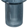 Rae Glass Vases Set of 2 - Tall Cylinder Smokey Blue Clear Glass Vases for Home Decor - Modern Geometric Accent Pieces