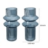 Rae Glass Vases Set of 2 - Tall Cylinder Smokey Blue Clear Glass Vases for Home Decor - Modern Geometric Accent Pieces