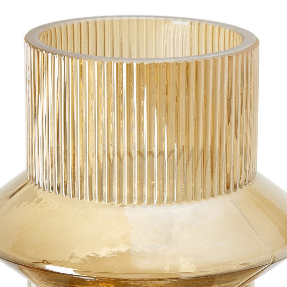 Rae Glass Vases Set of 2, Amber Yellow Cylindrical Flower Vases, Modern Geometric Decor, Table Centerpiece, Home Decor, Tall Glass Vase, Elegant Living Room Decor