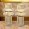 Rae Glass Vases Set of 2, Amber Yellow Cylindrical Flower Vases, Modern Geometric Decor, Table Centerpiece, Home Decor, Tall Glass Vase, Elegant Living Room Decor