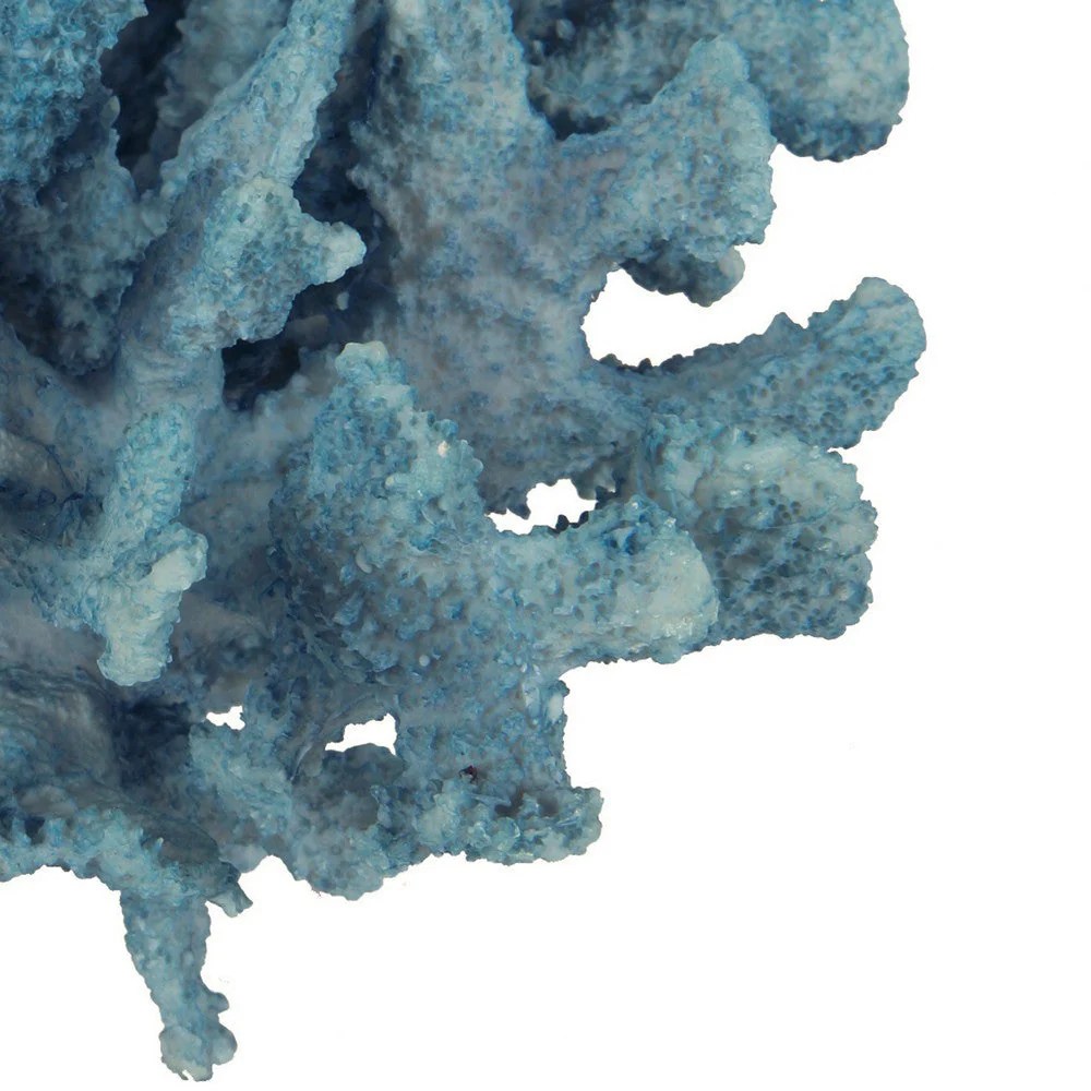 Pax Coastal Coral Decor - Powder Blue Polyresin Tabletop Accent, 10 Inch