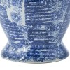 17" Tall Blue & White Porcelain Ginger Jar, Vintage Abstract Floral Design, Lidded Decorative Jar, Home Decor Accent, 10L x 10W x 17H