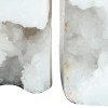 White Geode Bookends, Natural Stone Bookends, 5 Inch Triangular Bookends, Textured Geode Rock Bookends, Decorative Bookends for Home Decor