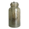 Rustic Farmhouse 15 Inch Glass Candle Holder, Brown Cylindrical Jar, Antique Inspired, Outdoor/Indoor Decor