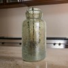 Rustic Farmhouse 15 Inch Glass Candle Holder, Brown Cylindrical Jar, Antique Inspired, Outdoor/Indoor Decor
