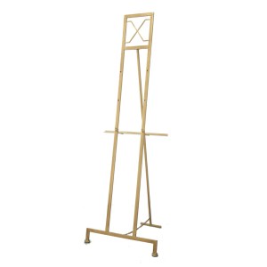 Gold Iron Easel Stand, 57 Inch Free Standing Artist Easel, Lightweight & Sturdy Canvas Display Stand