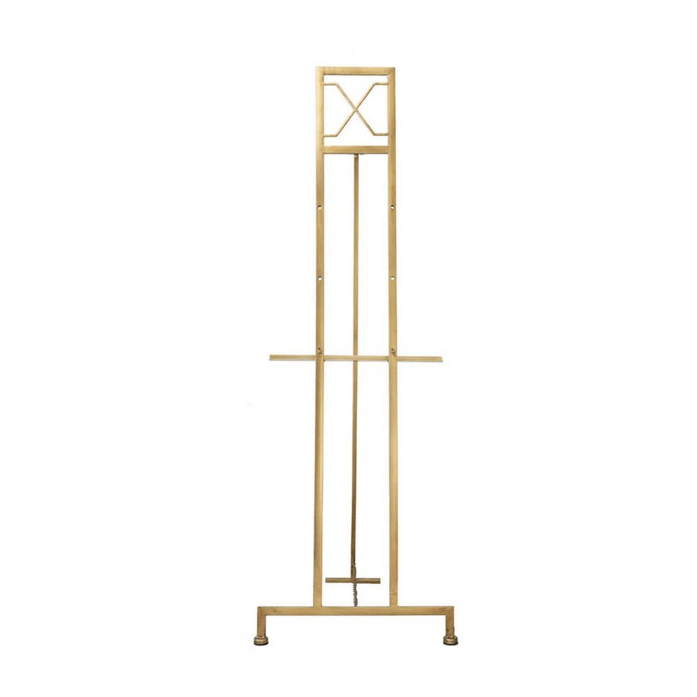 Gold Iron Easel Stand, 57 Inch Free Standing Artist Easel, Lightweight & Sturdy Canvas Display Stand