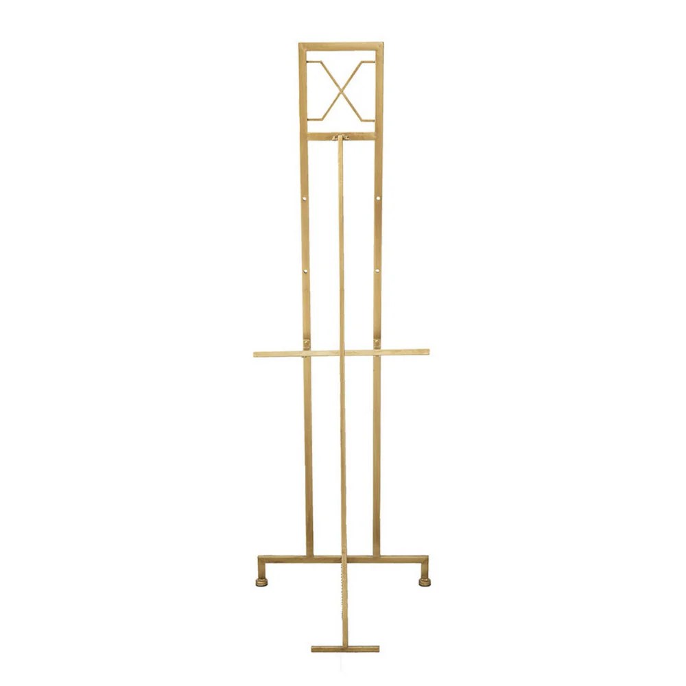 Gold Iron Easel Stand, 57 Inch Free Standing Artist Easel, Lightweight & Sturdy Canvas Display Stand