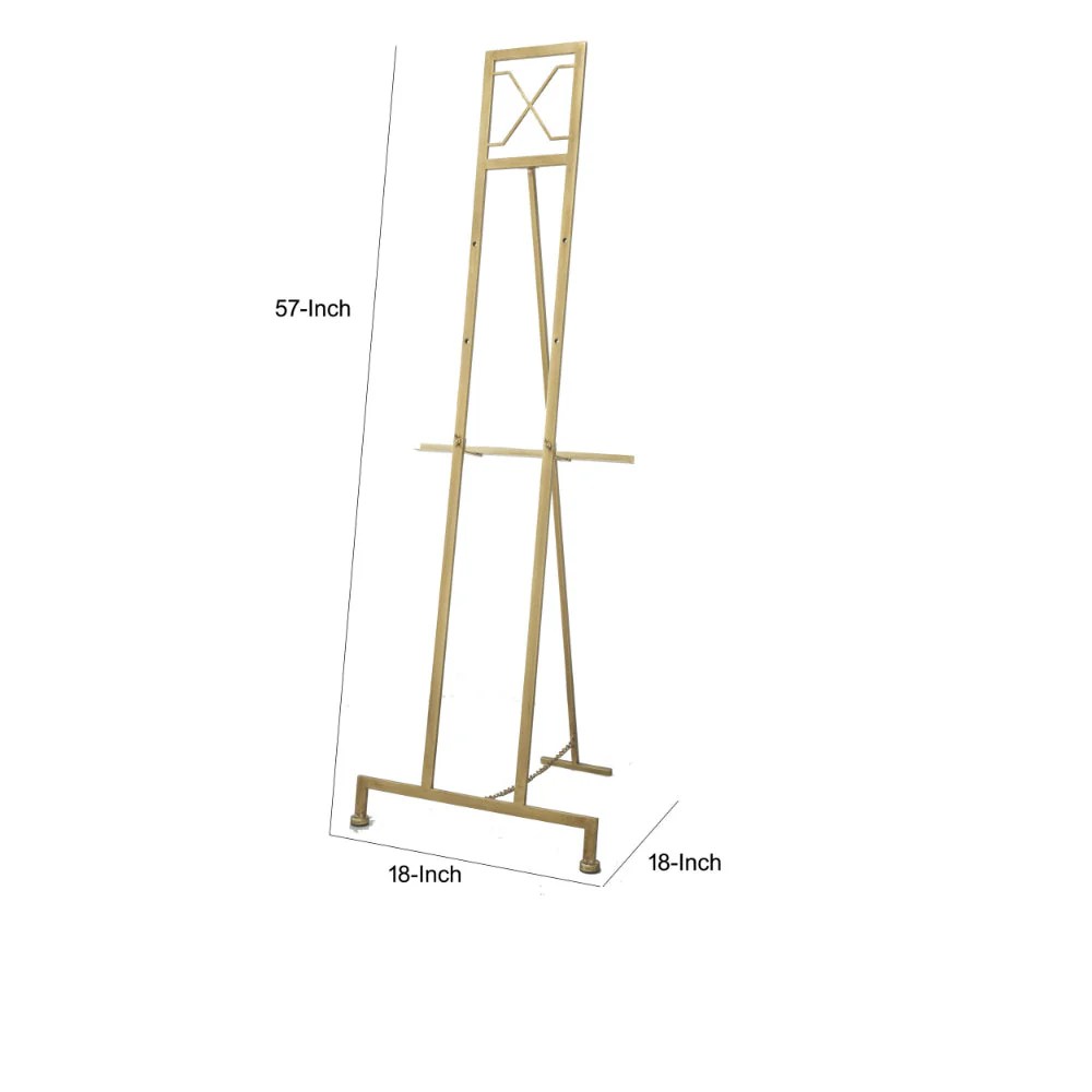 Gold Iron Easel Stand, 57 Inch Free Standing Artist Easel, Lightweight & Sturdy Canvas Display Stand