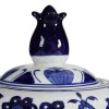 10 Inch Blue & White Porcelain Lidded Jar, Round Persian Floral Ginger Jar, Decorative Accent, Modern Home Decor