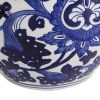 10 Inch Blue & White Porcelain Lidded Jar, Round Persian Floral Ginger Jar, Decorative Accent, Modern Home Decor