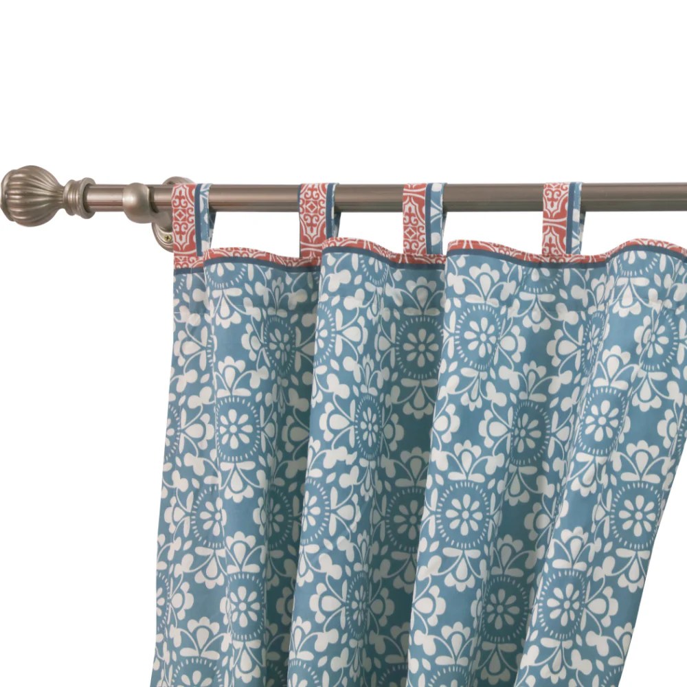 Kaw 84x42 Inch Multicolor Geometric Polyester Tab Top Curtains, Privacy Light Blocking, Bohemian Mid Century Modern Window Panel Set (2 Panels & Tiebacks)