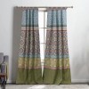 Kaw 84x42 Inch Multicolor Geometric Polyester Tab Top Curtains, Privacy Light Blocking, Bohemian Mid Century Modern Window Panel Set (2 Panels & Tiebacks)